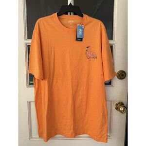 IZOD Saltwater T-Shirt Flamingo Beer Orange Short Sleeve LT Cotton Blend Men's